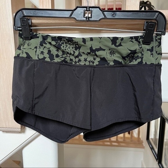 Lululemon Speed Up Short 2.5" Black / Efflorescent Barracks Green Black 2 - Picture 13 of 13